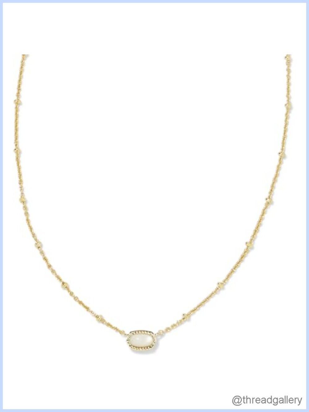 14k Gold-Plated Mother of Pearl Pendant Necklace with Satellite Chain